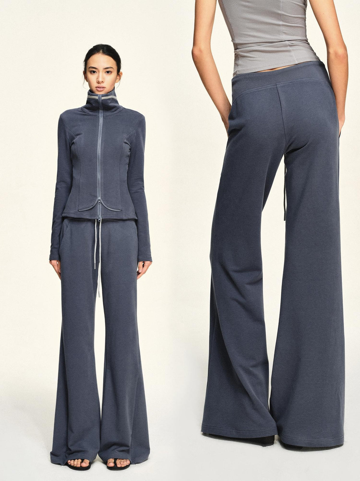 kvkv Curved Structure Flared Zip Modal Cotton Women&