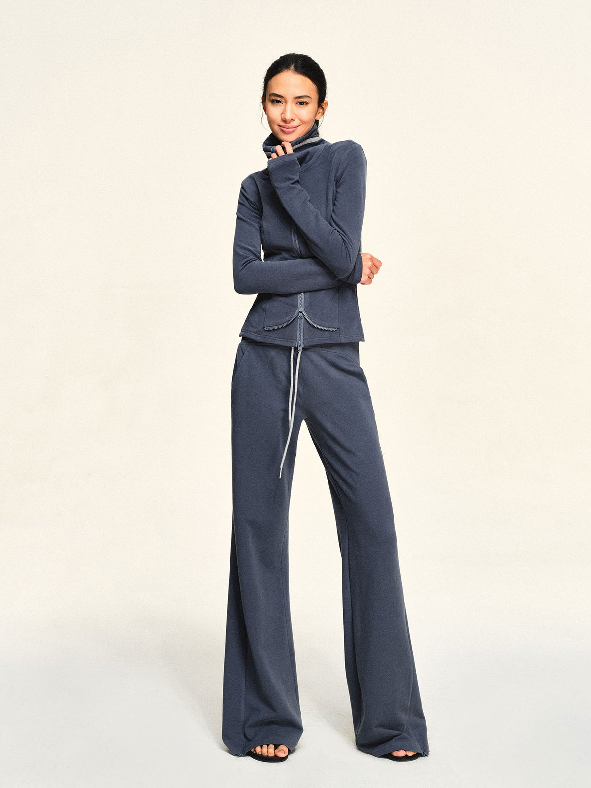 kvkv Curved Structure Flared Zip Modal Cotton Women&