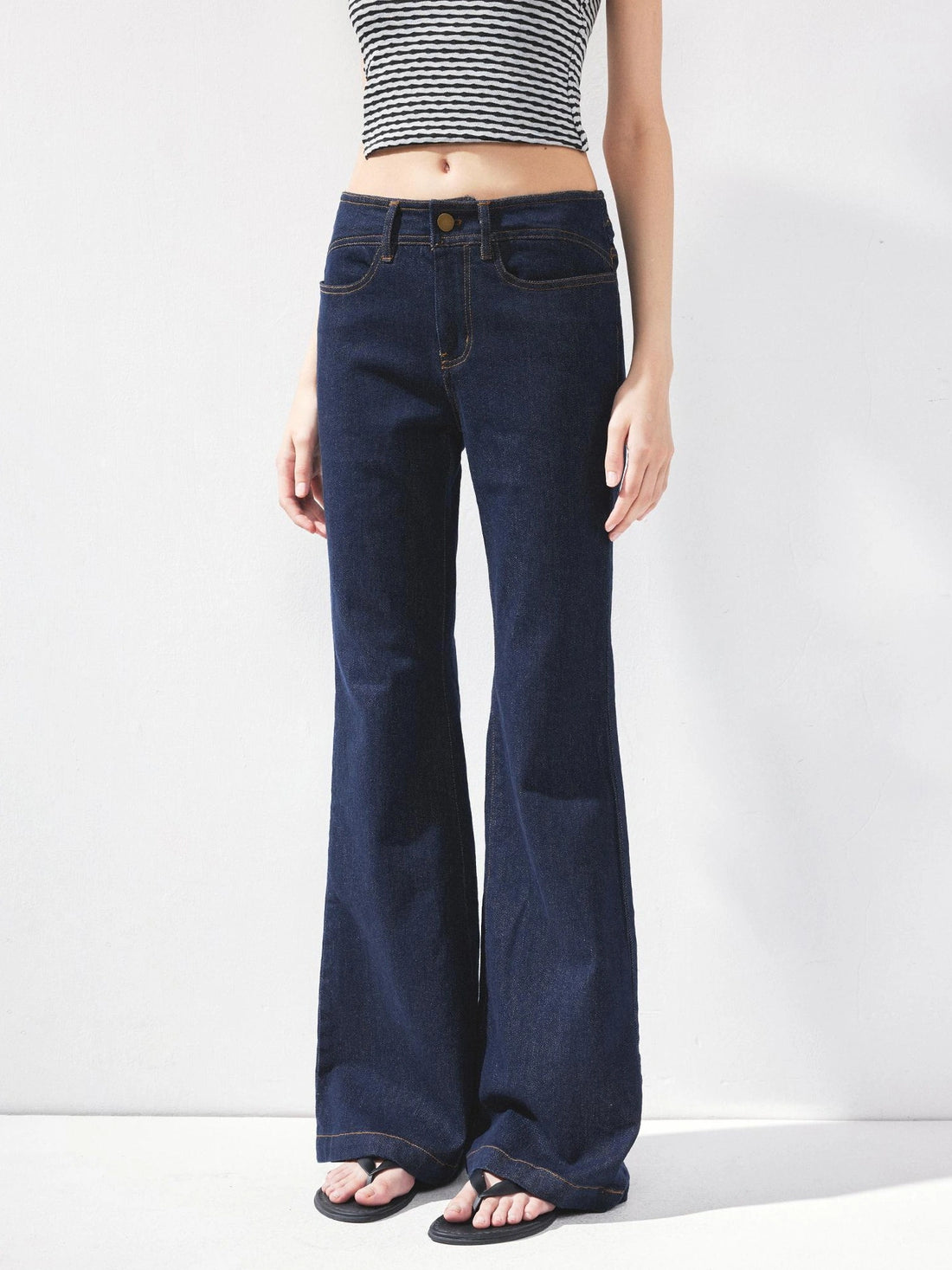 kvkv Curved Waist Bootcut Denim Trousers