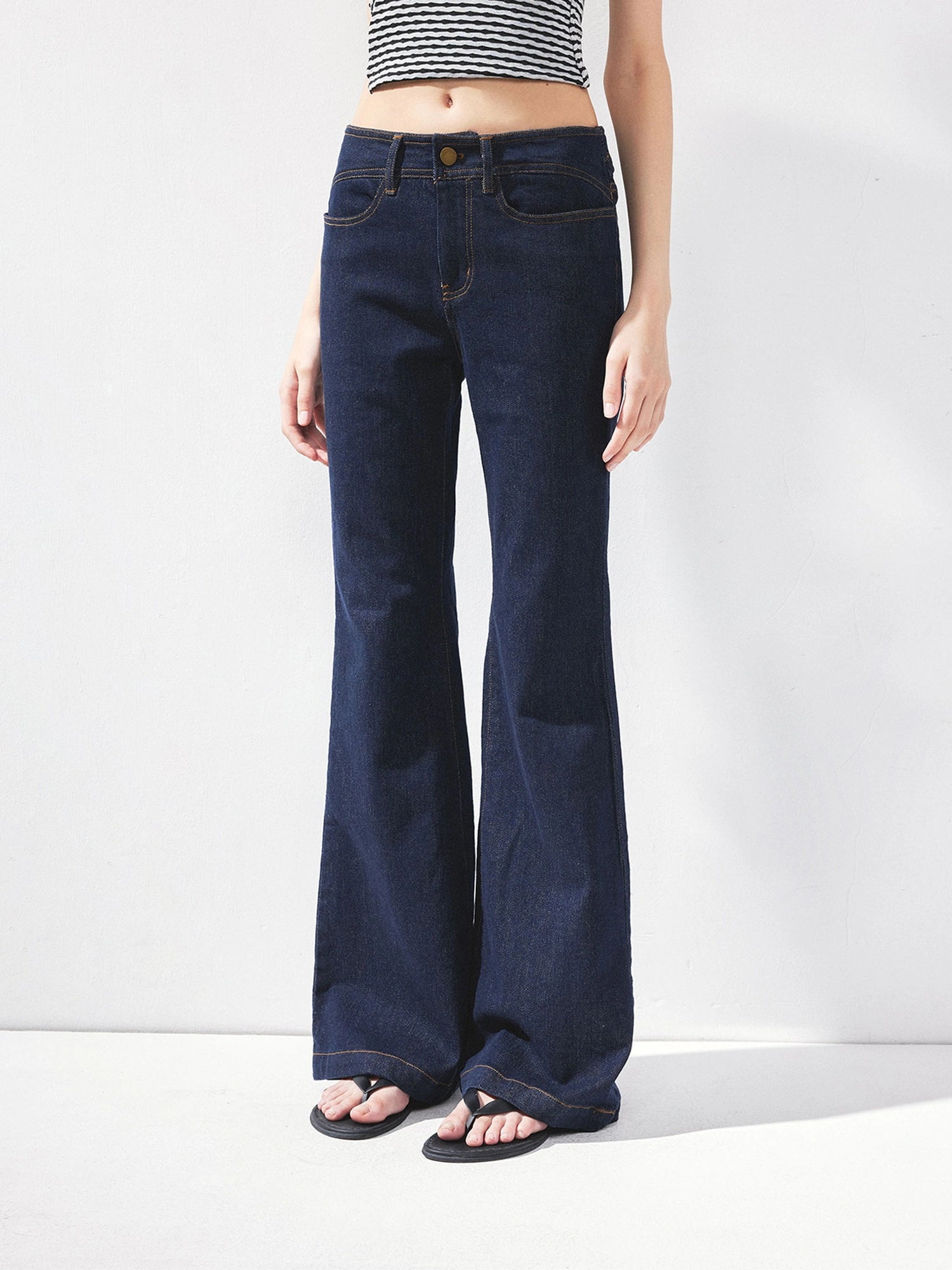 kvkv Curved Waist Bootcut Denim Trousers