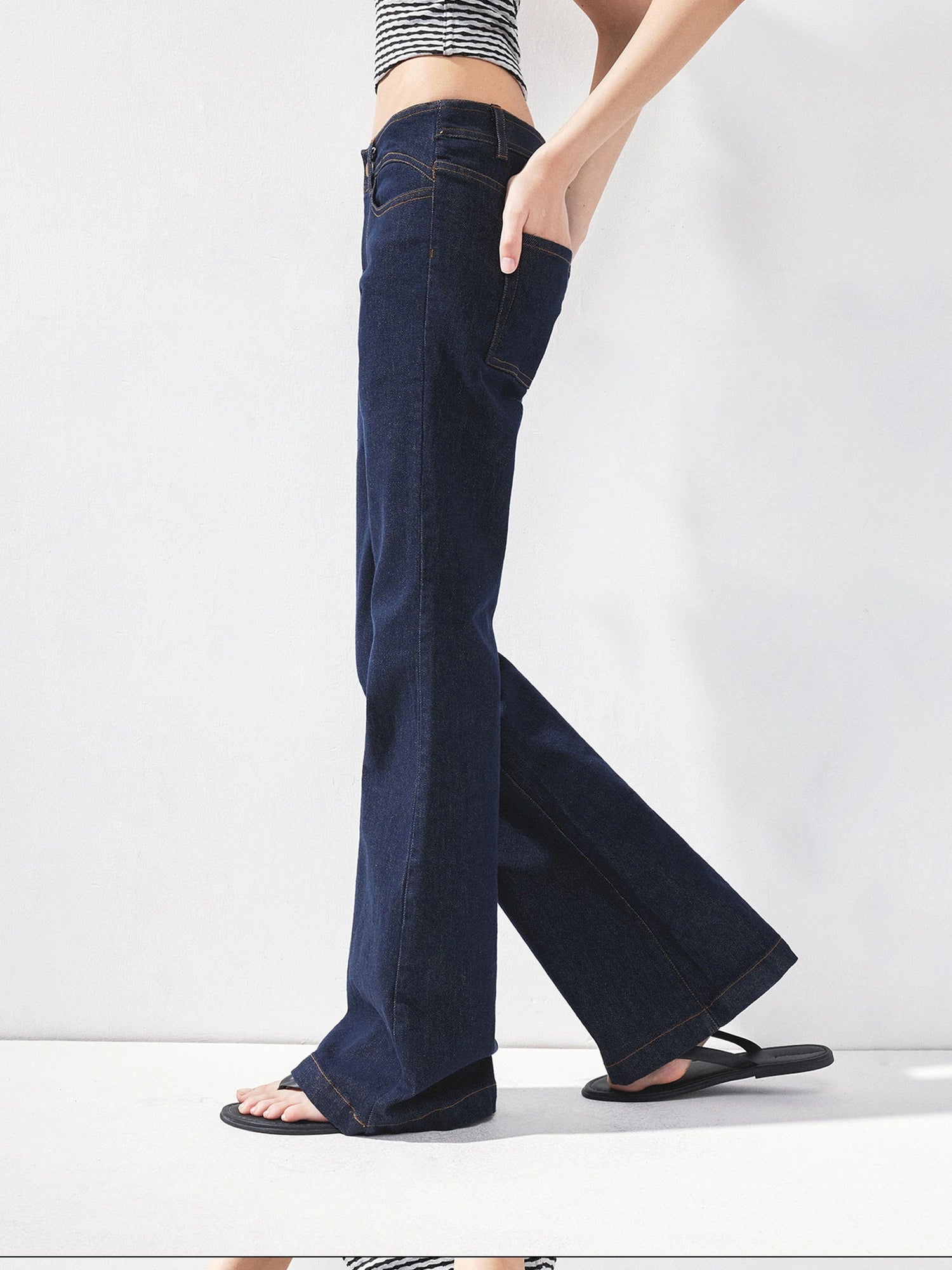 kvkv Curved Waist Bootcut Denim Trousers