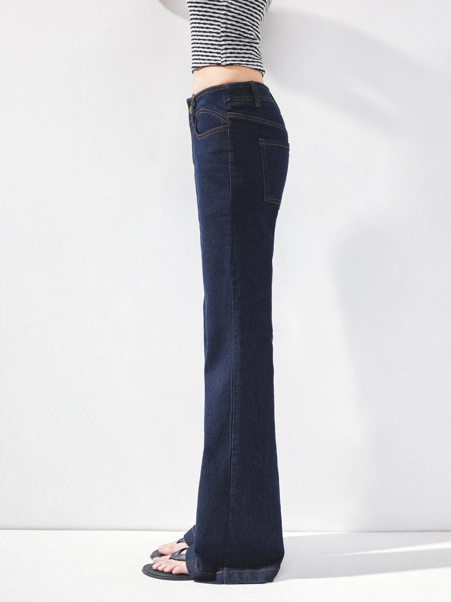 kvkv Curved Waist Bootcut Denim Trousers