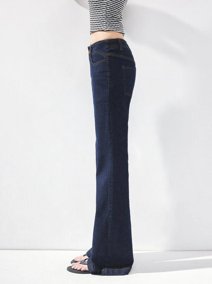 kvkv Curved Waist Bootcut Denim Trousers