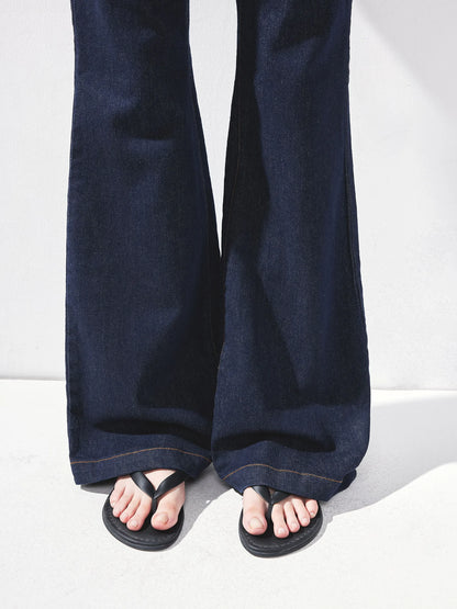 kvkv Curved Waist Bootcut Denim Trousers