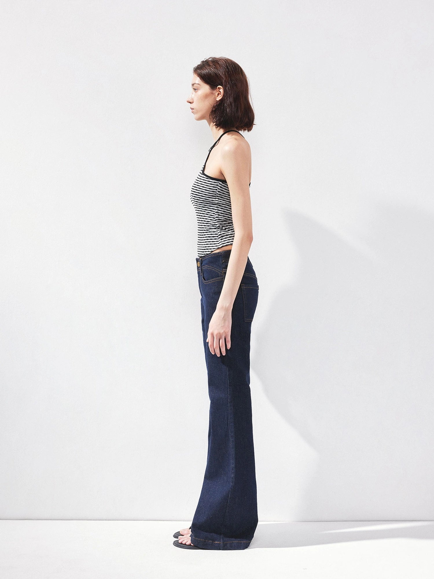 kvkv Curved Waist Bootcut Denim Trousers
