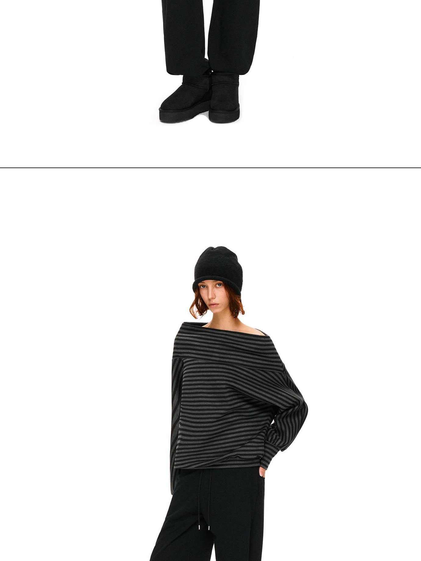 kvkv Dark Gray Stripe Asymmetrical Button Oversized Women&