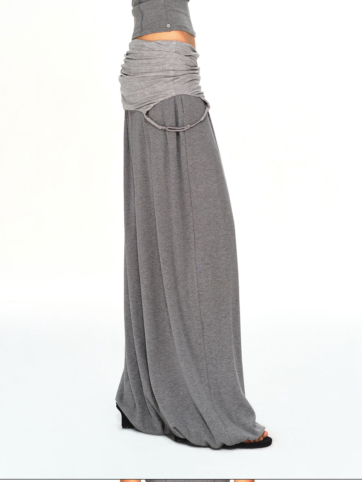 kvkv Dark Grey Convertible Strap Flip Waist Drape Women&
