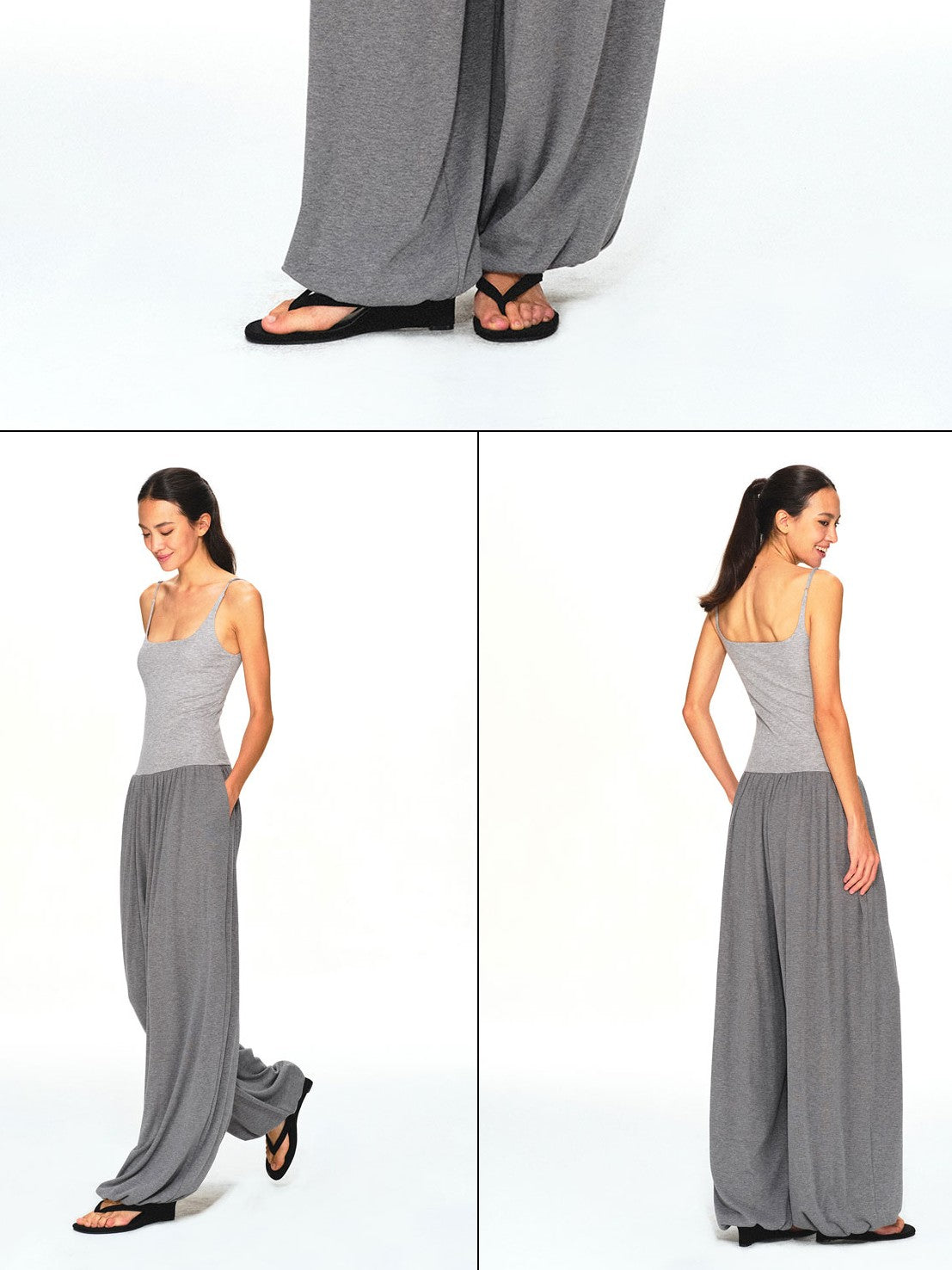 kvkv Dark Grey Convertible Strap Flip Waist Drape Women&