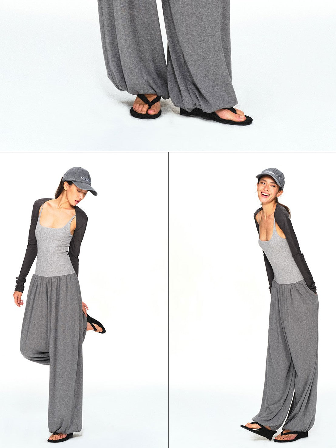kvkv Dark Grey Convertible Strap Flip Waist Drape Women&
