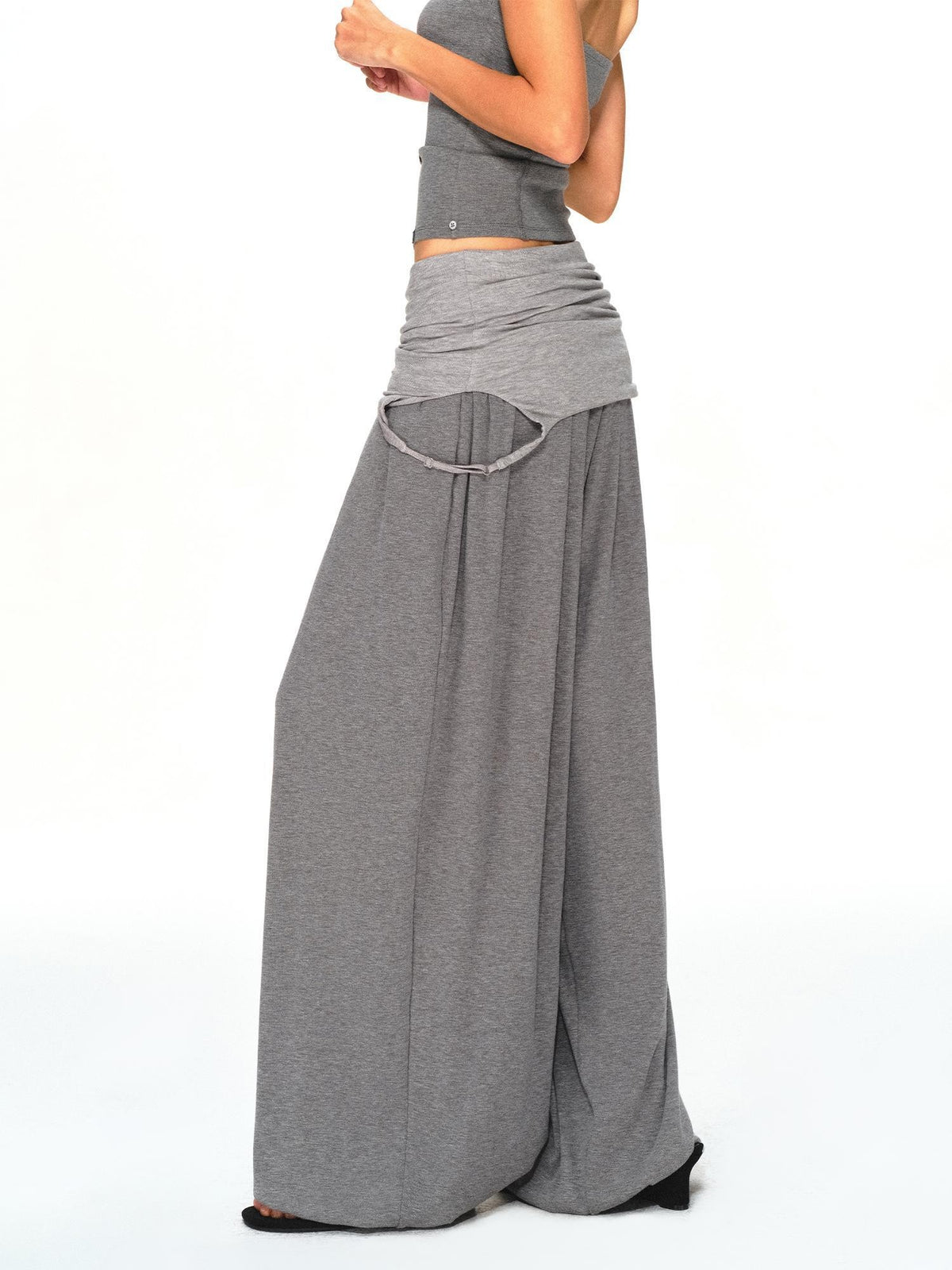 kvkv Dark Grey Convertible Strap Flip Waist Drape Women&