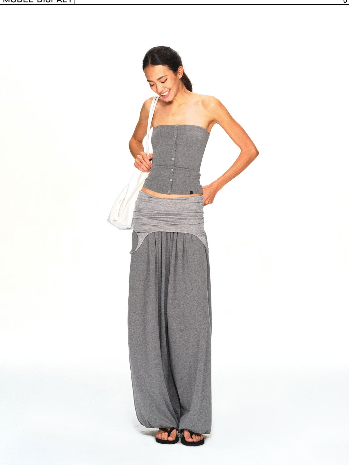 kvkv Dark Grey Convertible Strap Flip Waist Drape Women&
