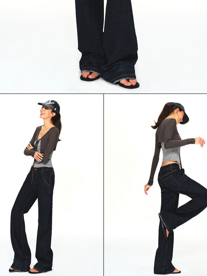 kvkv Dark Grey Knit Color Block Lace Up Women&