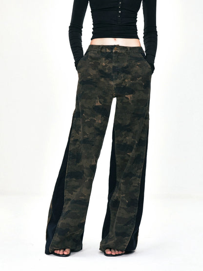 kvkv Deconstructed Camo Cargo Pants With Adjustable Zip
