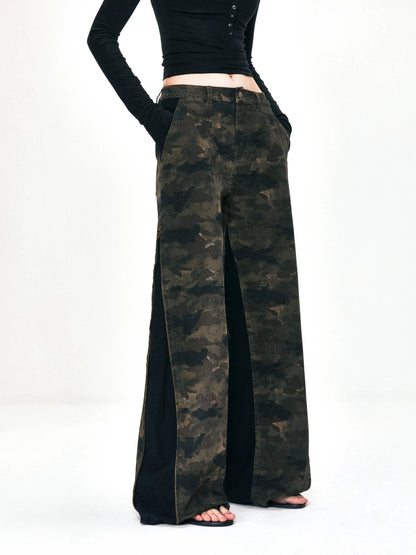 kvkv Deconstructed Camo Cargo Pants With Adjustable Zip