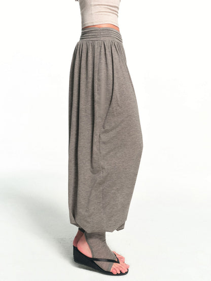 kvkv Deep Gray Detachable Sock Cuff Wide Waist Pleat Women&