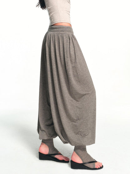 kvkv Deep Gray Detachable Sock Cuff Wide Waist Pleat Women&