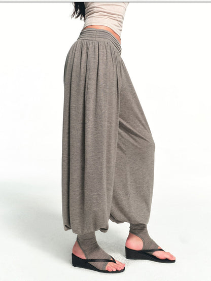 kvkv Deep Gray Detachable Sock Cuff Wide Waist Pleat Women&