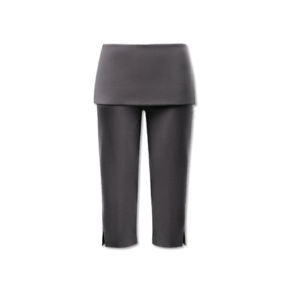 kvkv_Deep_Gray_Foldover_Waist_Side_Slit_Women&