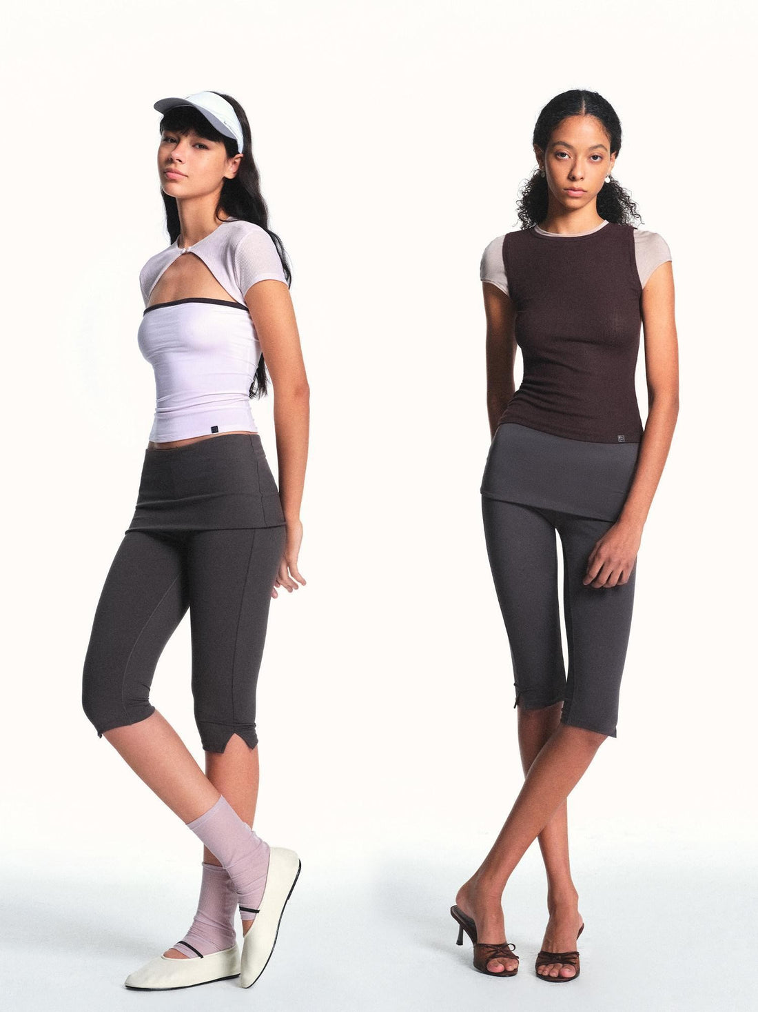 kvkv Deep Gray Foldover Waist Side Slit Women&