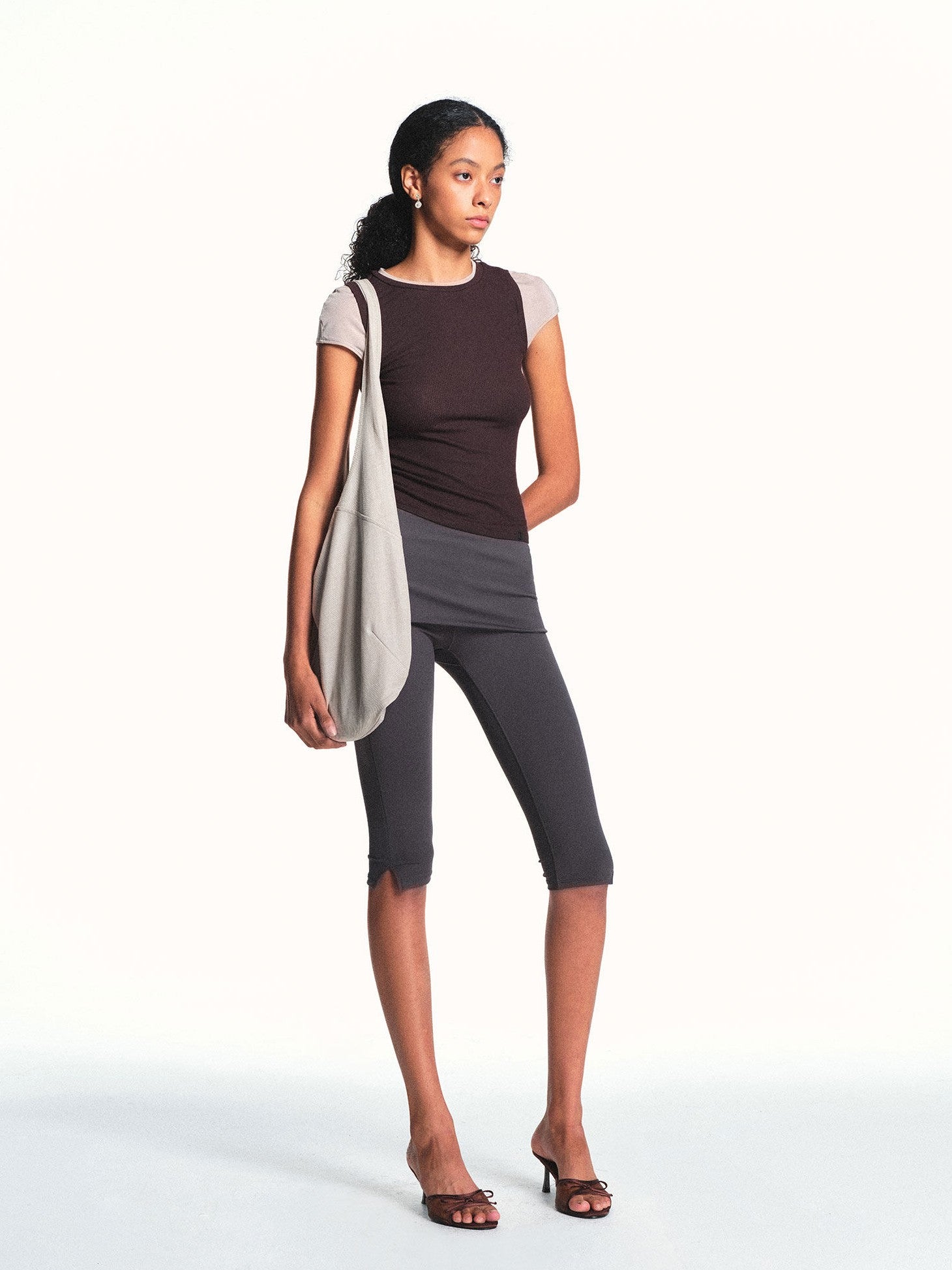 kvkv Deep Gray Foldover Waist Side Slit Women&