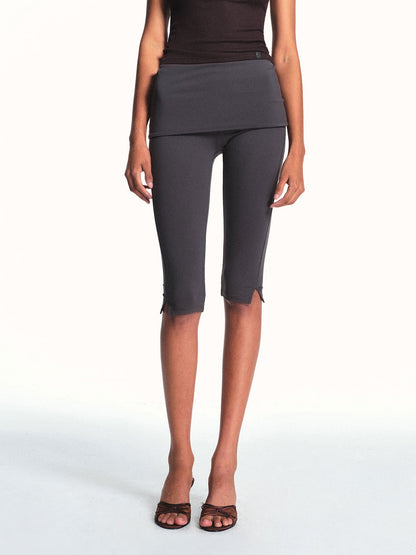 kvkv Deep Gray Foldover Waist Side Slit Women&
