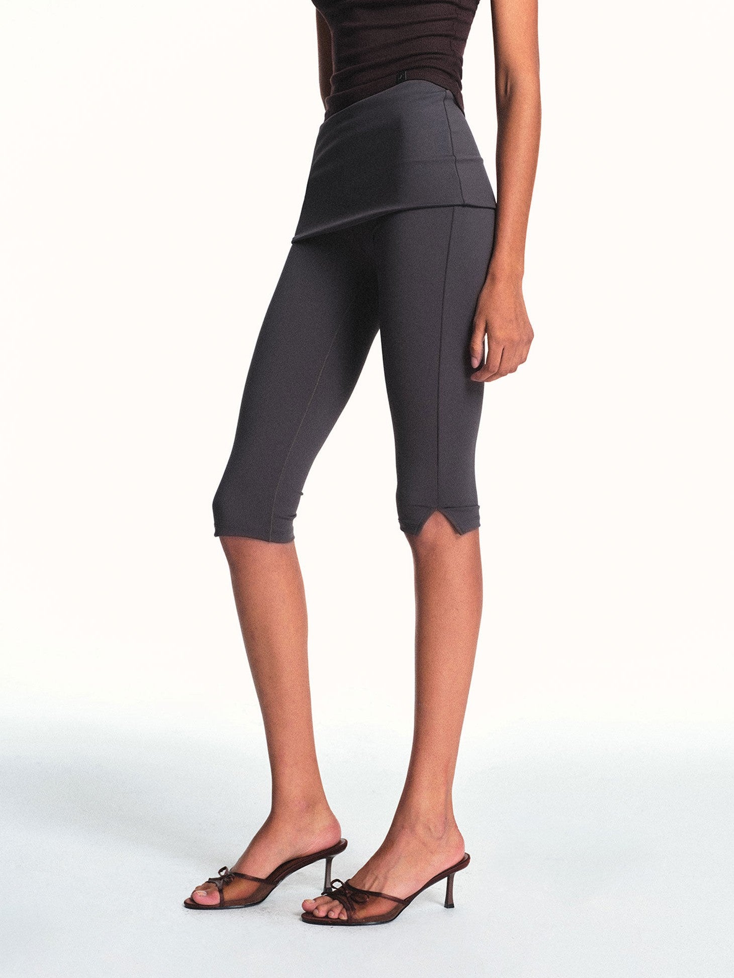 kvkv Deep Gray Foldover Waist Side Slit Women&