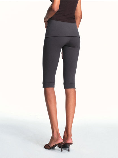 kvkv Deep Gray Foldover Waist Side Slit Women&