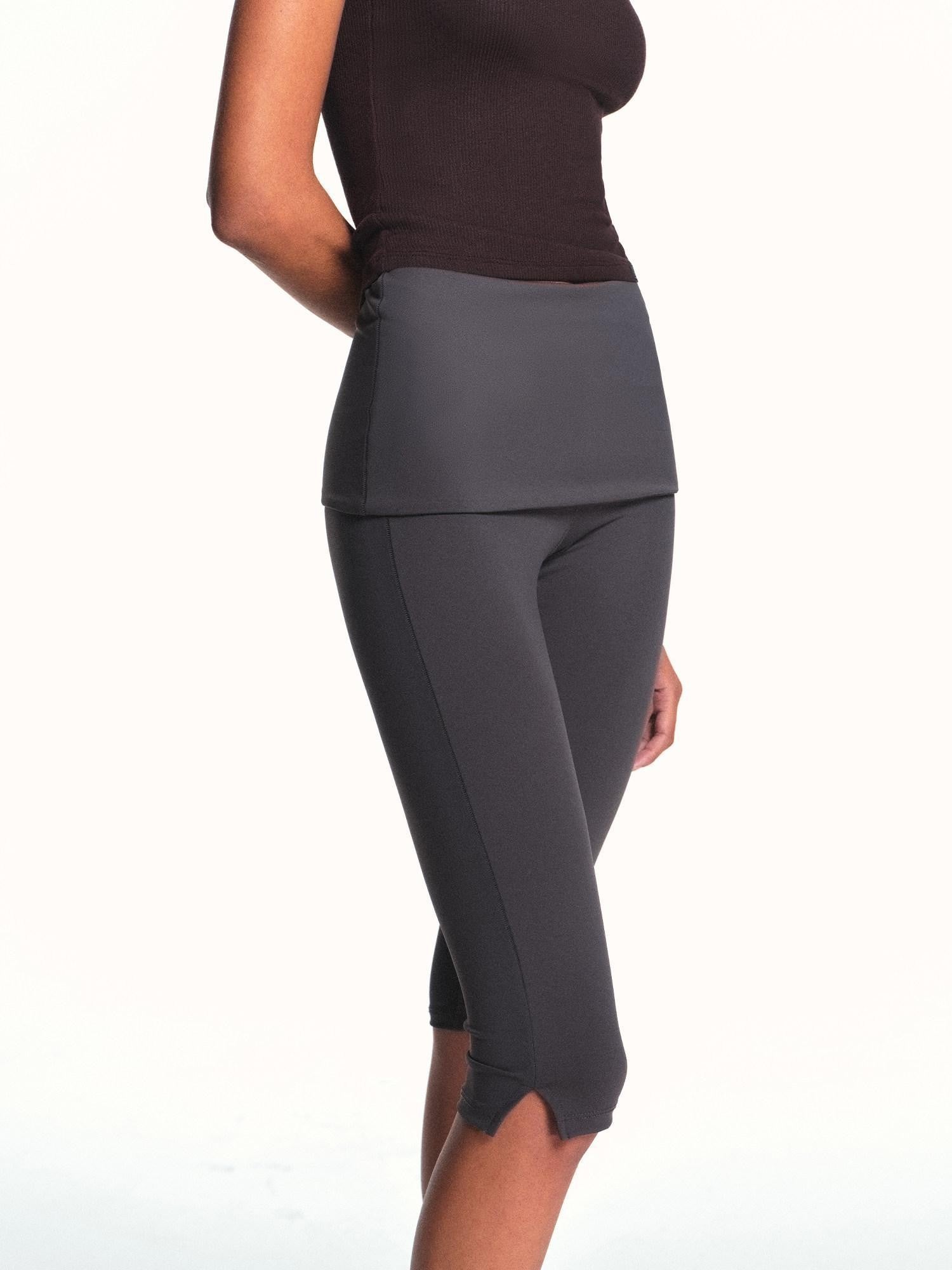 kvkv Deep Gray Foldover Waist Side Slit Women&