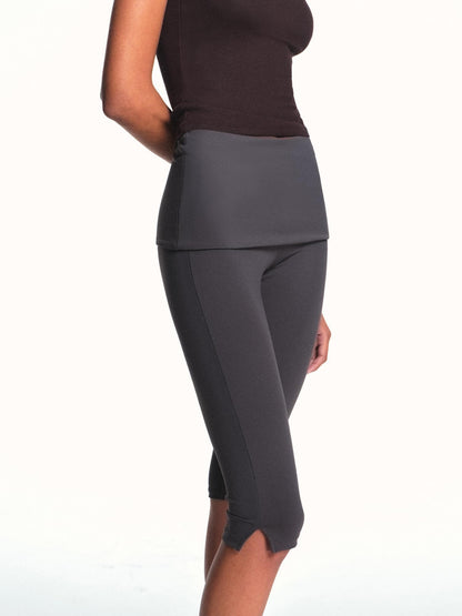 kvkv Deep Gray Foldover Waist Side Slit Women&