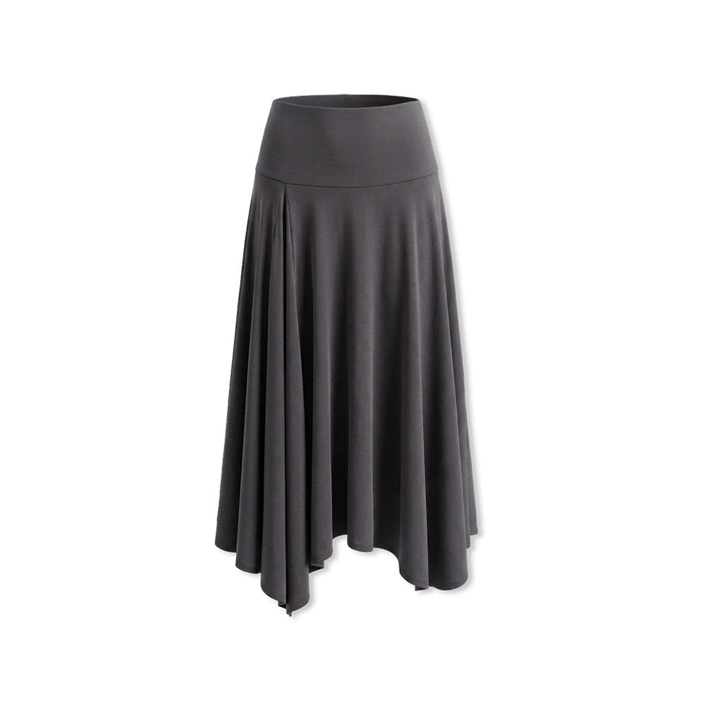 kvkv_Deep_Gray_Irregular_Pleated_Wide_Waistband_Draped_Women&