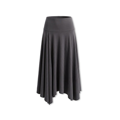 kvkv_Deep_Gray_Irregular_Pleated_Wide_Waistband_Draped_Women&