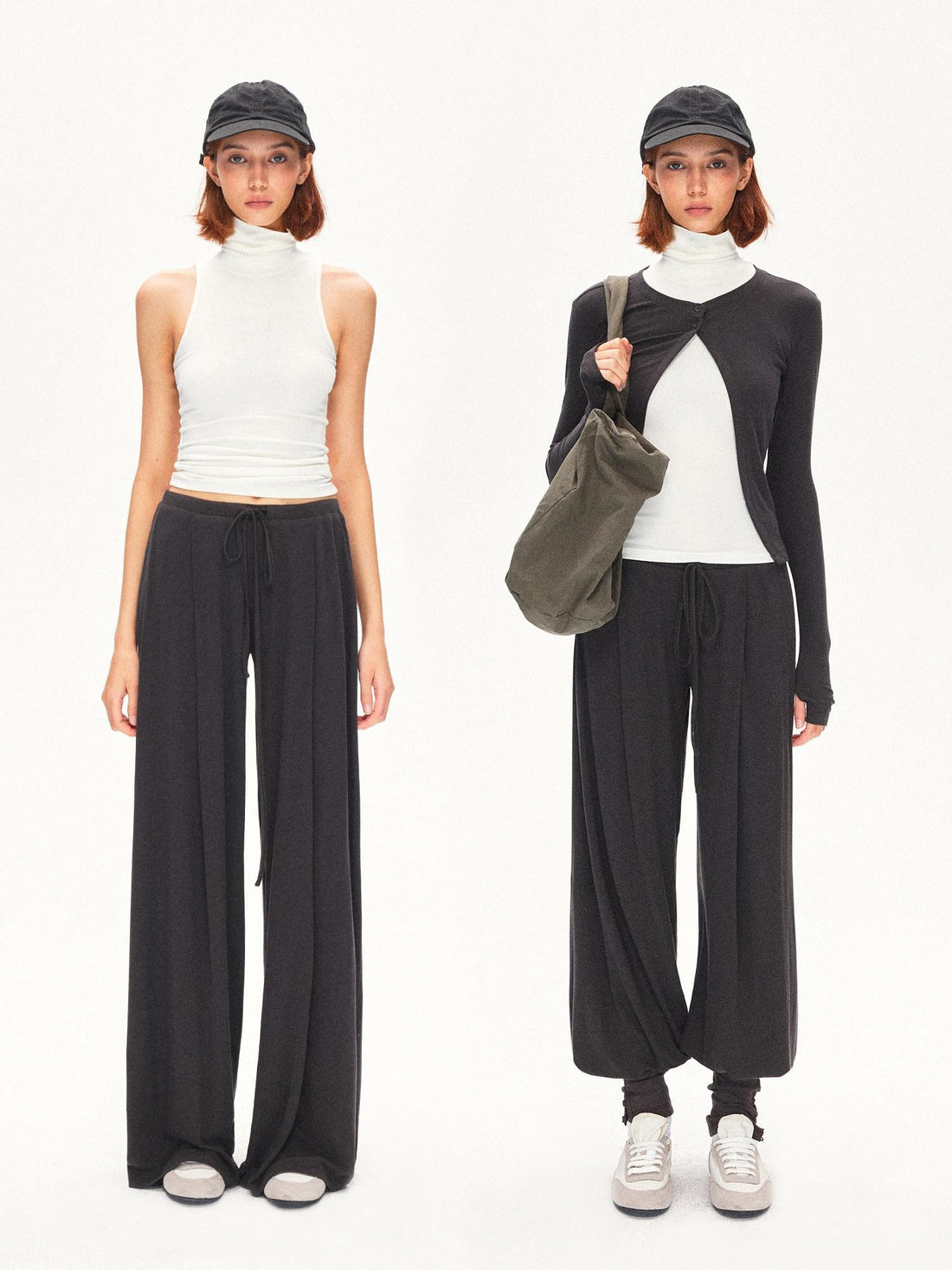 kvkv Deep Gray Pleated Detachable Elastic Waist Women&