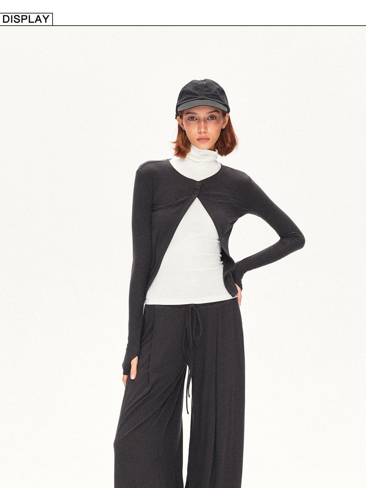kvkv Deep Gray Pleated Detachable Elastic Waist Women&