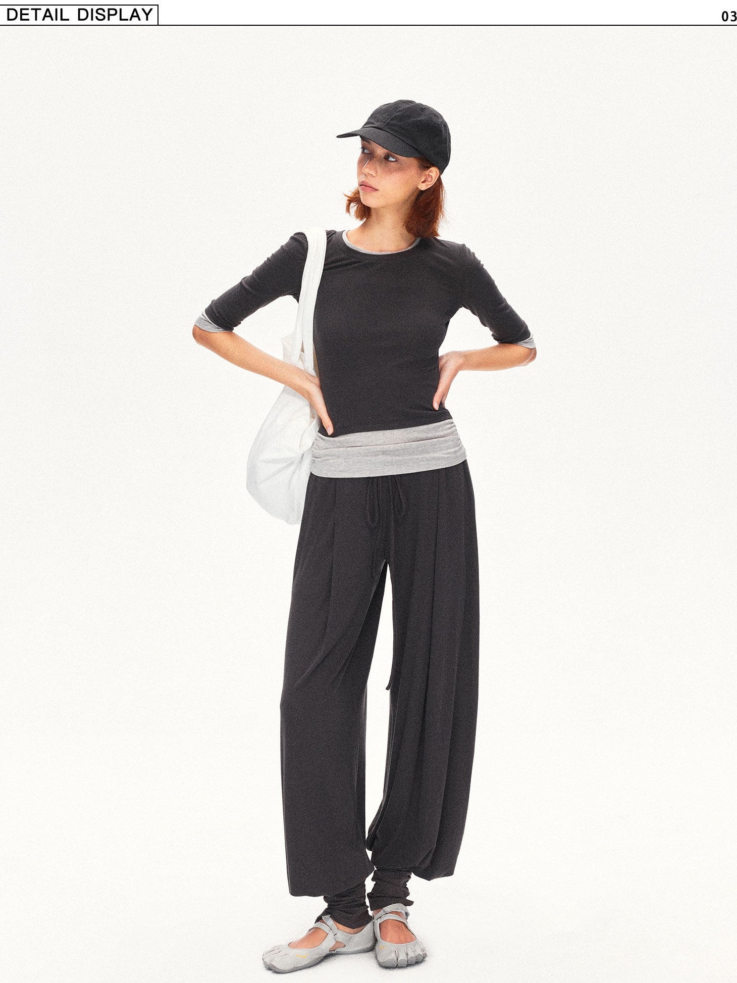 kvkv Deep Gray Pleated Detachable Elastic Waist Women&