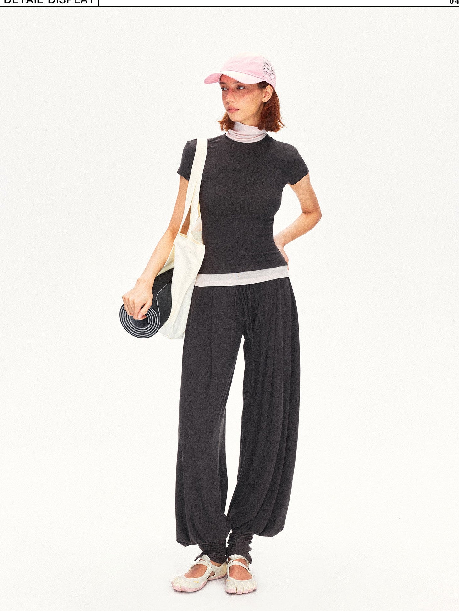 kvkv Deep Gray Pleated Detachable Elastic Waist Women&