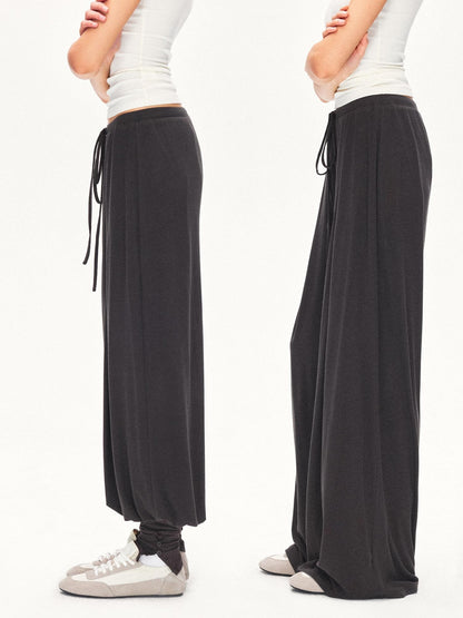 kvkv Deep Gray Pleated Detachable Elastic Waist Women&