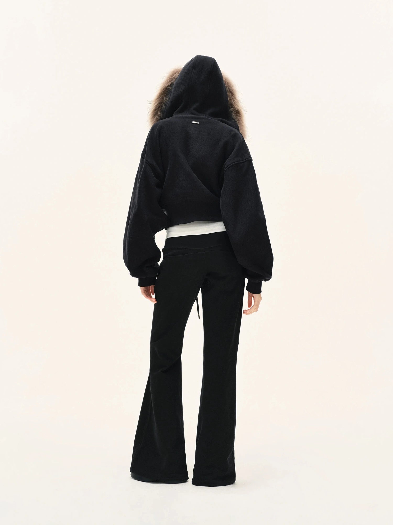 kvkv Detachable Faux Fur Hooded Zip Up Jacket