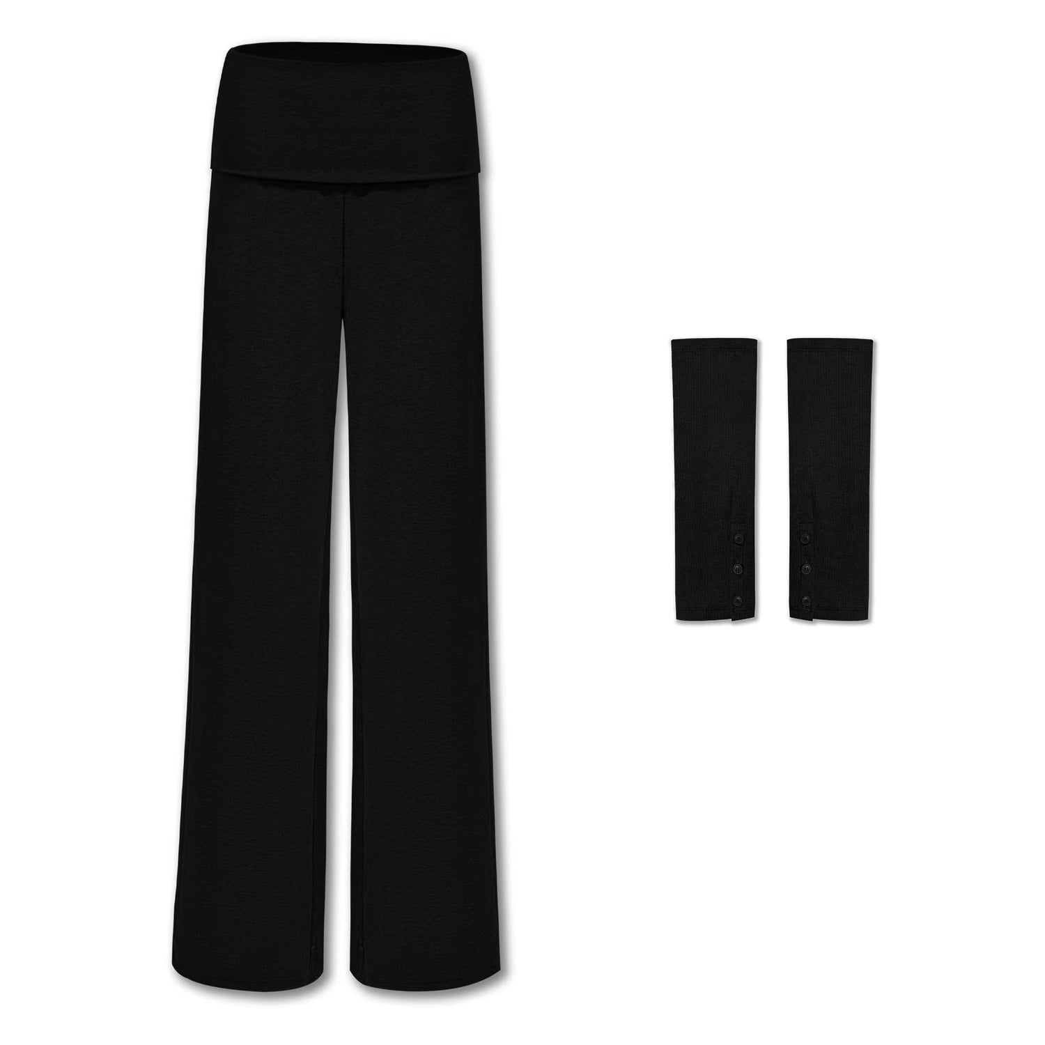 kvkv_Detachable_Foldover_Waist_Sport_Cuffed_Jogger_Womens_Viscose_Blend_Pants_MISSTT
