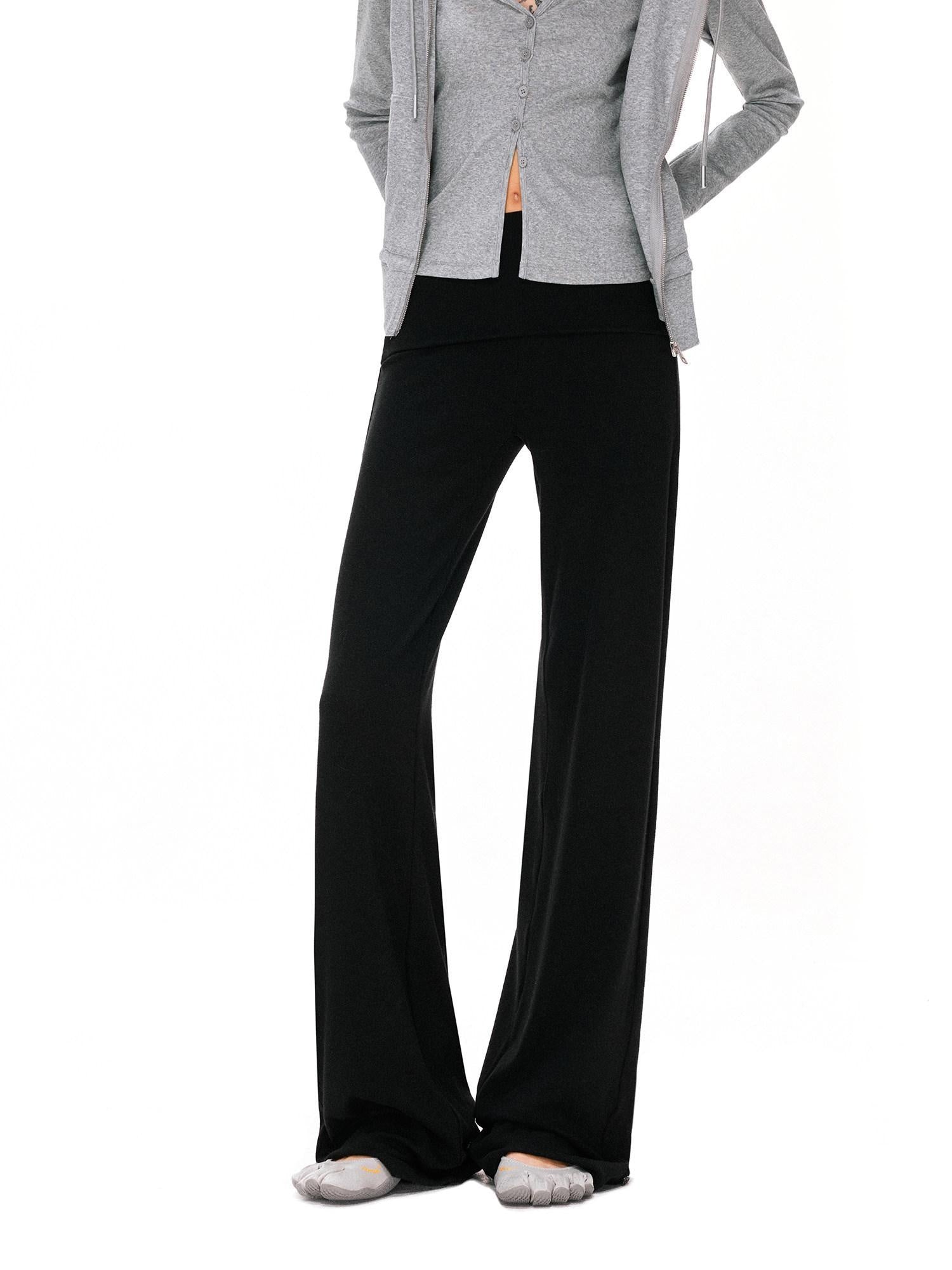 kvkv Detachable Foldover Waist Sport Cuffed Jogger Womens Viscose Blend Pants