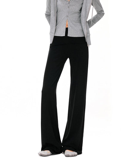 kvkv Detachable Foldover Waist Sport Cuffed Jogger Womens Viscose Blend Pants