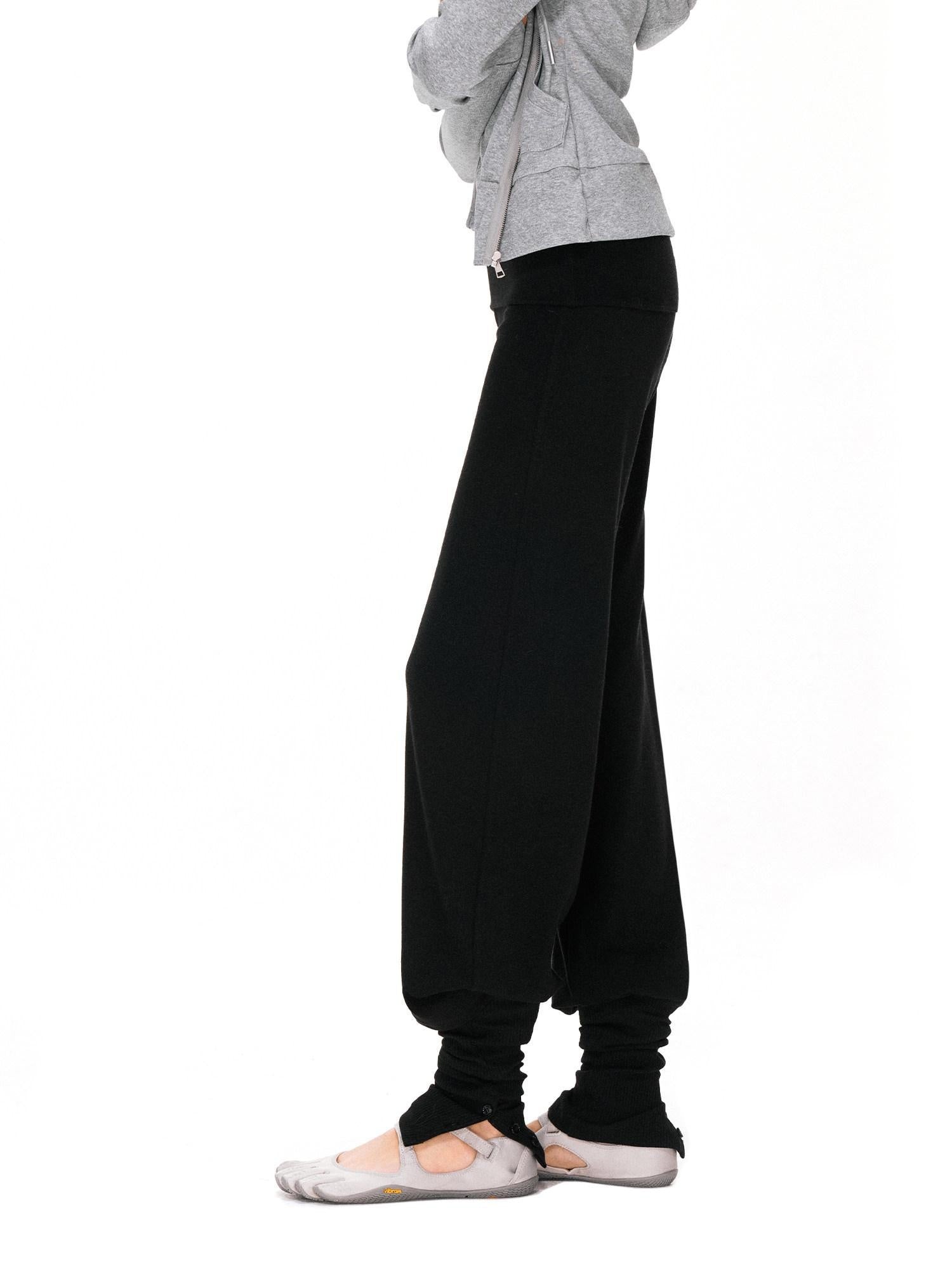 kvkv Detachable Foldover Waist Sport Cuffed Jogger Womens Viscose Blend Pants