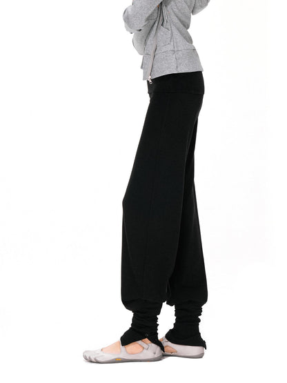kvkv Detachable Foldover Waist Sport Cuffed Jogger Womens Viscose Blend Pants