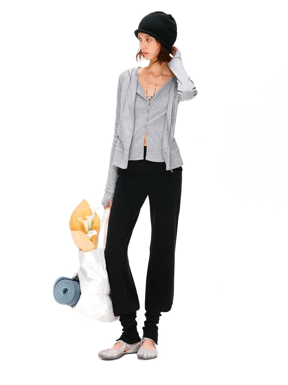 kvkv Detachable Foldover Waist Sport Cuffed Jogger Womens Viscose Blend Pants