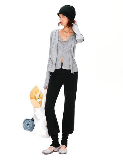 kvkv Detachable Foldover Waist Sport Cuffed Jogger Womens Viscose Blend Pants