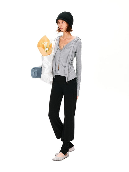 kvkv Detachable Foldover Waist Sport Cuffed Jogger Womens Viscose Blend Pants