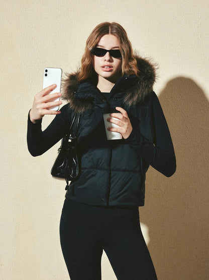 kvkv Detachable Hooded Quilted Vest