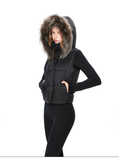 kvkv Detachable Hooded Quilted Vest