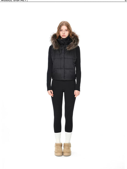 kvkv Detachable Hooded Quilted Vest