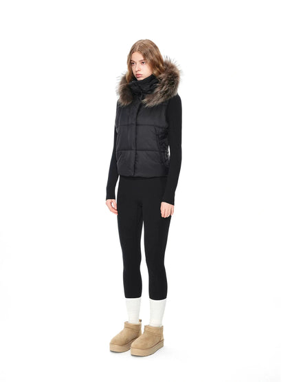 kvkv Detachable Hooded Quilted Vest