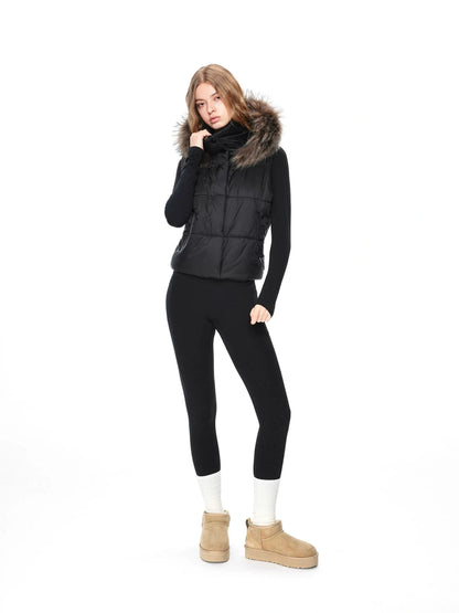 kvkv Detachable Hooded Quilted Vest